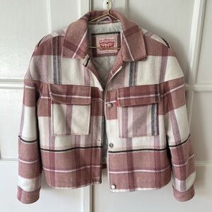 Levi’s Pink Plaid Jacket size XS